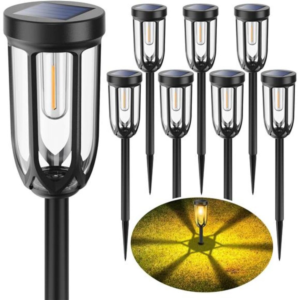 Solar Lights Outdoor 8 Pack Waterproof Pathway Garden Yard Patio Landscape Light